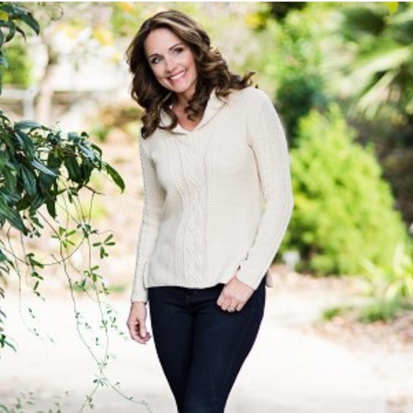 Nautica Women's Shawl Collar Fisherman Cable Knit Long Sleeve Sweater - Size XXL - Picture 1 of 6